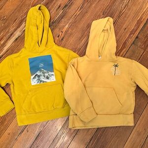 Kids Yellow and Tan Hooded sweatshirts (Old Navy)
